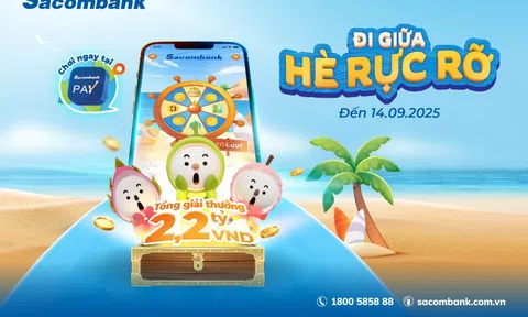 Vòng quay may mắn hơn 2,2 tỷ đồng chờ đón người dùng Sacombank Pay trong mùa hè 2025