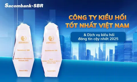 Sacombank-SBR nhận “cú đúp” giải thưởng kiều hối Tạp chí Quốc tế IBM