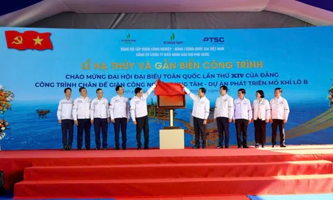 Petrovietnam gắn biển hạng mục trọng yếu Dự án Phát triển mỏ khí Lô B-Ô Môn