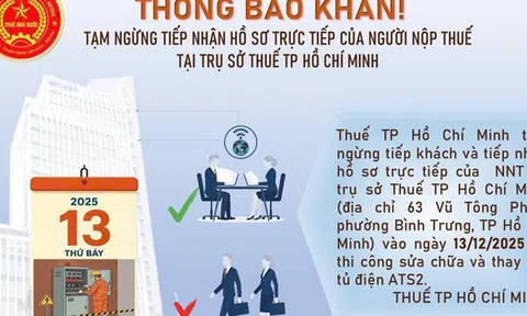 Thuế TP.HCM thông báo khẩn