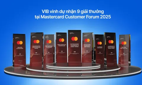 VIB nhận cùng lúc 9 giải thưởng từ Mastercard, khẳng định vị thế dẫn đầu thị trường thẻ Việt Nam