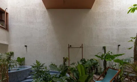 Thiết kế bể bơi giữa ngôi nhà cho gia chủ thư giãn cùng thiên nhiên