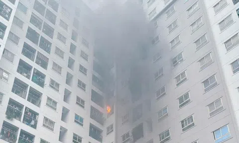 Cháy căn hộ chung cư ở Hà Nội, người dân hoảng loạn thoát hiểm bằng thang bộ