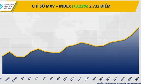 THỊ TRƯỜNG HÀNG HÓA: Dòng tiền đổ mạnh, MXV-Index lập đỉnh cao mới