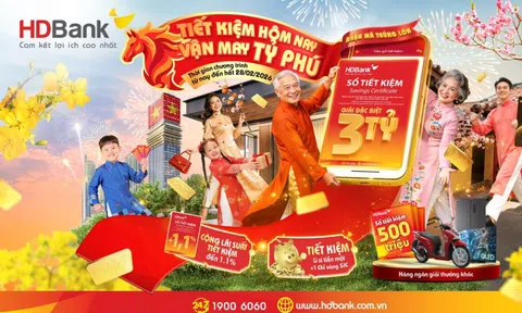 HDBank khai xuân 'bùng nổ' ưu đãi tiết kiệm tỷ phú