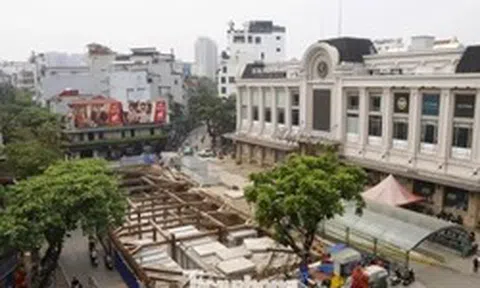 Tận thấy 'đại công trường' thi công chống ngập trên phố Hà Nội