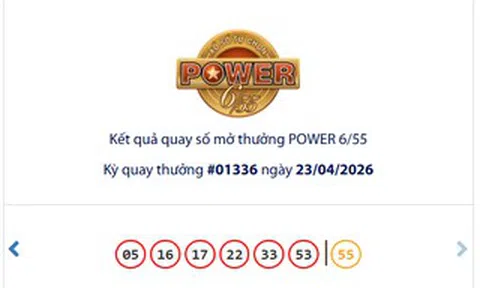 Ngày 23-4, xổ số Vietlott có vé Power 6/55 trúng giải Jackpot 2