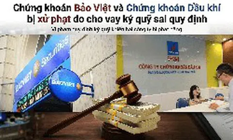 Chứng khoán Bảo Việt và Chứng khoán Dầu khí bị UBCKNN xử phạt do cho vay ký quỹ sai quy định