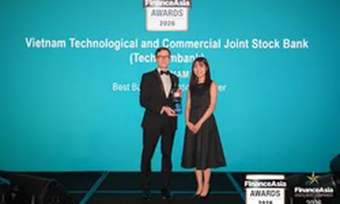 Techcombank lập kỷ lục 4 năm liên tiếp được vinh danh "Ngân hàng tốt nhất Việt Nam" bởi FinanceAsia