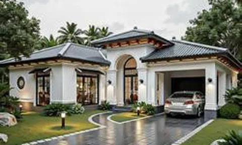 Chi phí xây nhà mái Nhật 1 tầng 4 phòng ngủ 120m² bao nhiêu?