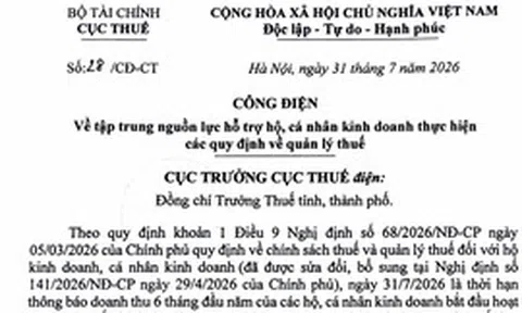 Cục Thuế phát thông báo quan trọng đối với hộ, cá nhân kinh doanh có doanh thu năm dưới 1 tỷ đồng
