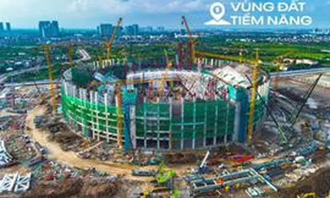 Quá nhanh: 10 tháng làm xong hơn 60% siêu sân vận động lớn thứ hai Việt Nam, khán đài 60.000 chỗ dần thành hình, chuẩn bị lắp mái vòm thép "khủng"