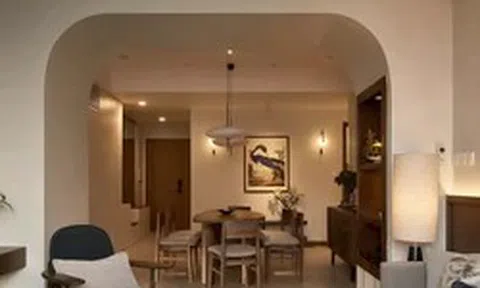 Những đường cong làm mềm căn hộ của gia đình bốn người