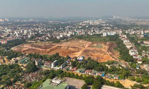 Công trường hồ điều hòa gần 500 tỷ đồng ở cửa ngõ phía Bắc Hà Nội