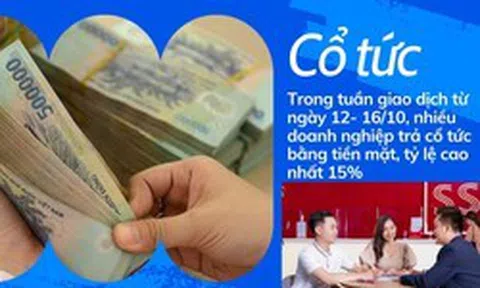 Tuần này, cổ đông doanh nghiệp nào nhận cổ tức cao nhất?