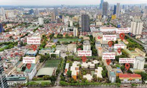 Một đoạn đường chưa đầy 2km ở Hà Nội tập trung hàng loạt trường đại học lớn, cùng nhiều dự án bất động sản, có nút giao ba tầng, metro chạy dọc tuyến